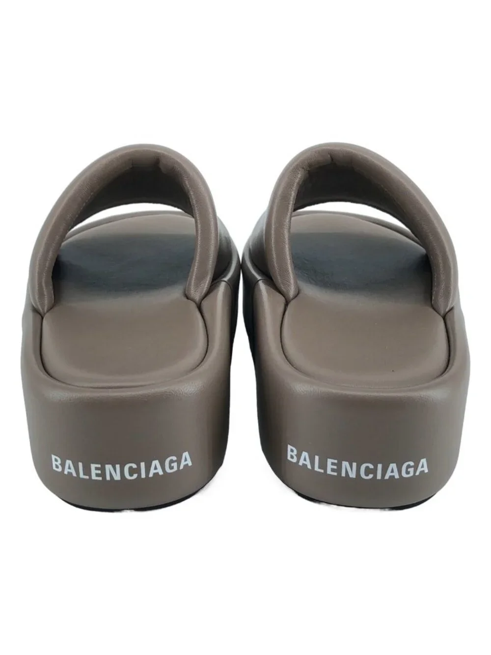 Balenciaga Leather Platform Sandals Brown